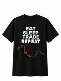 Eat Sleep Trade Repeat Graphic T-Shirt